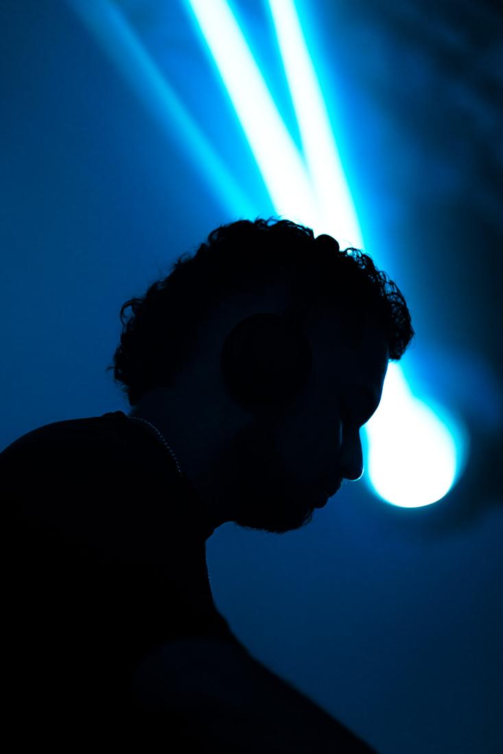Silhouette in the booth at Casa Nube Wynwood, Miami